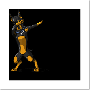 Dabbing Doberman Funny Doberman Dog Dab Posters and Art